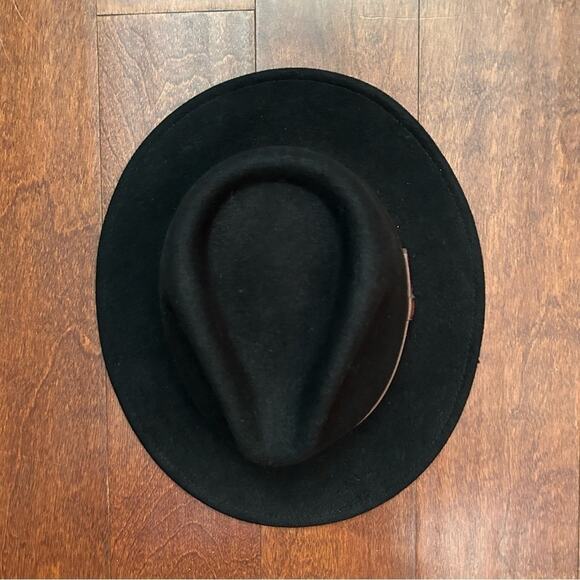 Brixton “Messer” Fedora Hat in Black 100% Wool, Unisex, Size M, 7 1/4 (58cm) main image 5